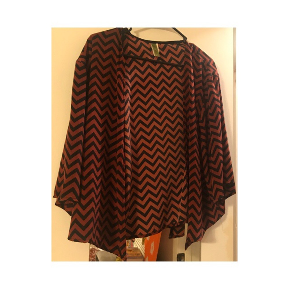 Brown and navy chevron cardigan